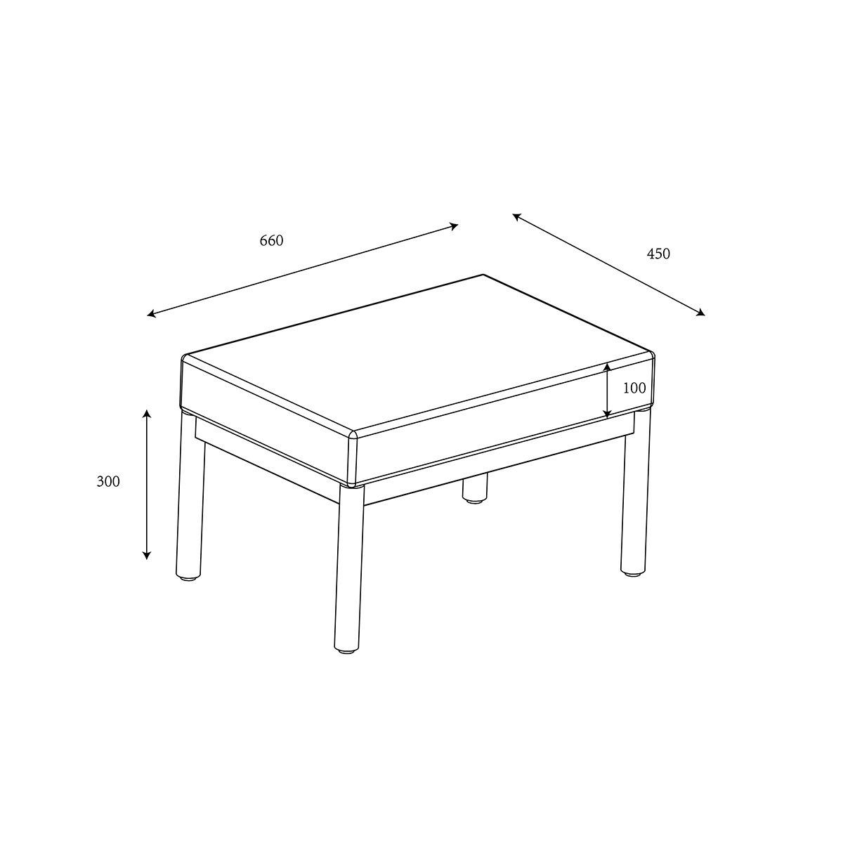 Sahara 3 Seat Lounge Set with Adjustable Table dimensions